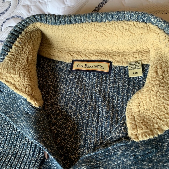 Bass & Co cotton blue marled sweater - Large - Picture 2 of 3